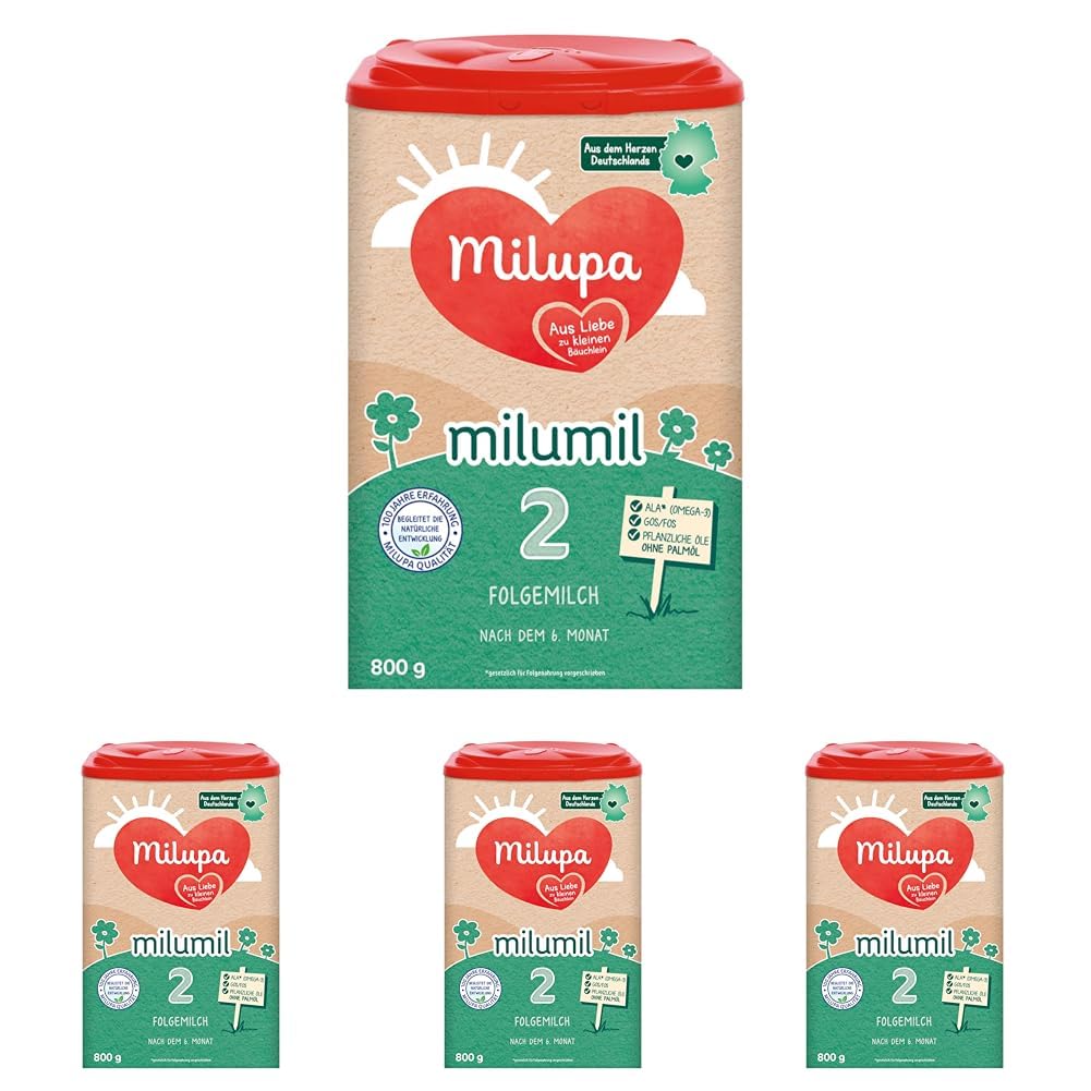Milupa Milumil Pre, Latte in polvere per neonati - Con importanti sostanze nutritive e senza olio di palma - 800 g Naty Shop 4 x 800 grammi Milumil 2