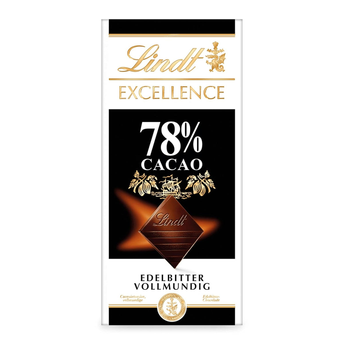 Lindt Excellence 78% Cocoa Bar - Barretta vegana al cacao Intensity Persistence 100g Regalo ideale