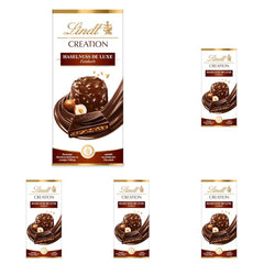 Lindt Creation Hazelnut De Luxe Bar - Cioccolato fondente con nocciole croccanti in un ripieno cremoso