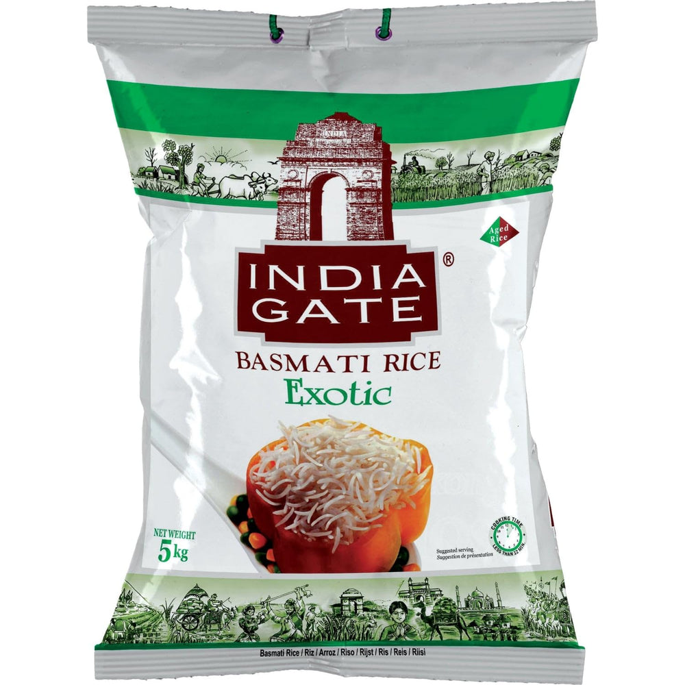 INDIA GATE Riso Basmati Premium – Riso fine a grana lunga, aromatico proveniente dall'India, a grana lunga fine (1 x 5 kg)