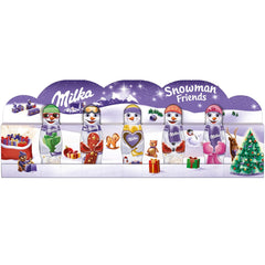 Milka Snowman Friends Alpine Milk - Mini pupazzi di neve di finissimo cioccolato con latte alpino - 5 x 15 g