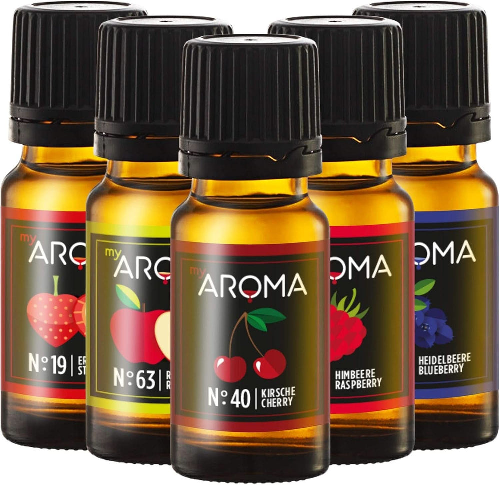 Mioroma | Set: Bosco e Prato - Puro Aroma Naturale con Aroma di Frutta e Aroma di Frutta (5 x 10 ml) | Dolcificanti senza zucchero e non zuccherati Naty Shop Forest Meadow