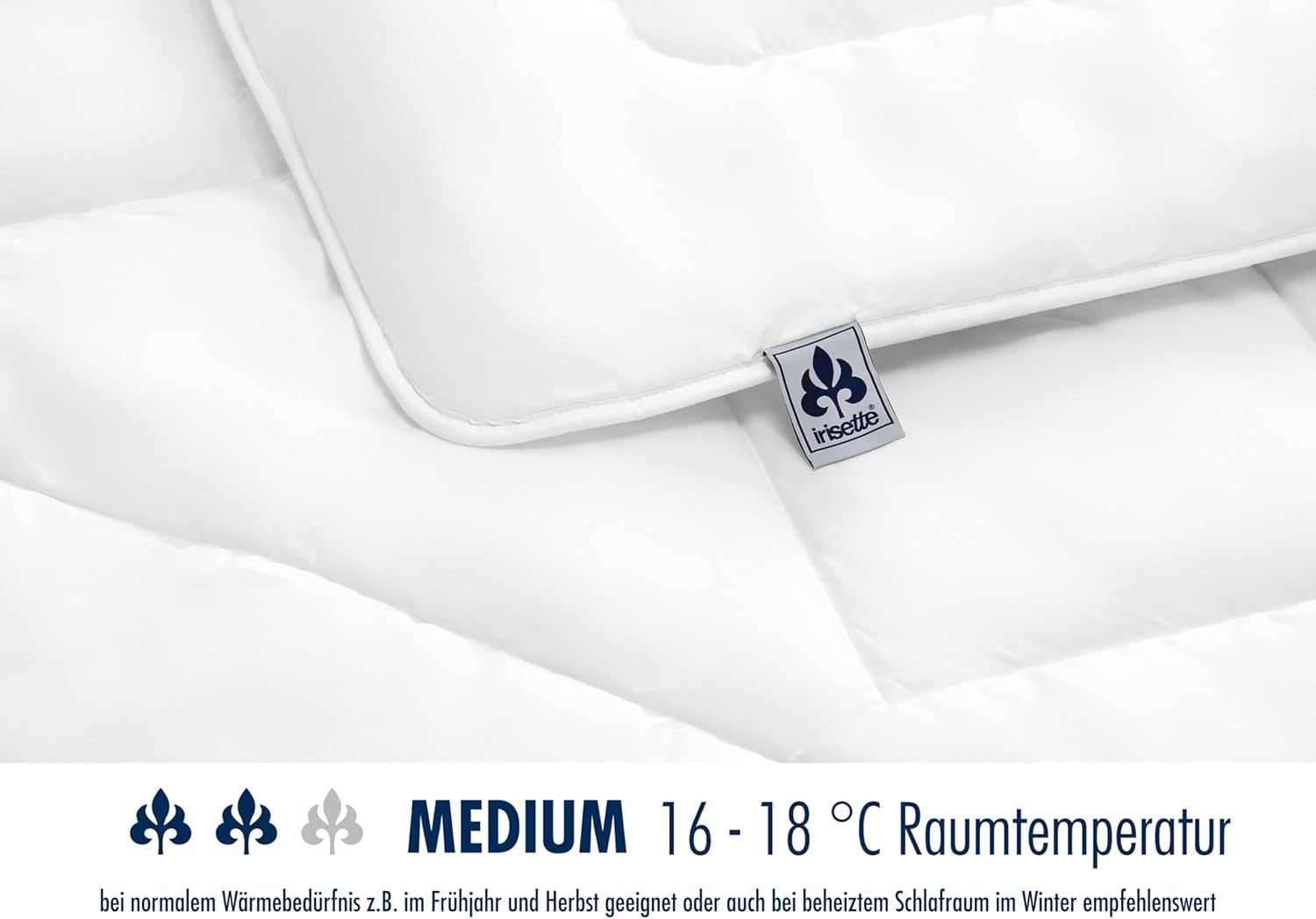 Piumino per tutte le stagioni Irisette Noblesse - Made in Germany - Copriletto con fodera in puro cotone, 135 X 200 Cm, certificato Ã-ko-Tex Piumini e Trapunte Naty Shop