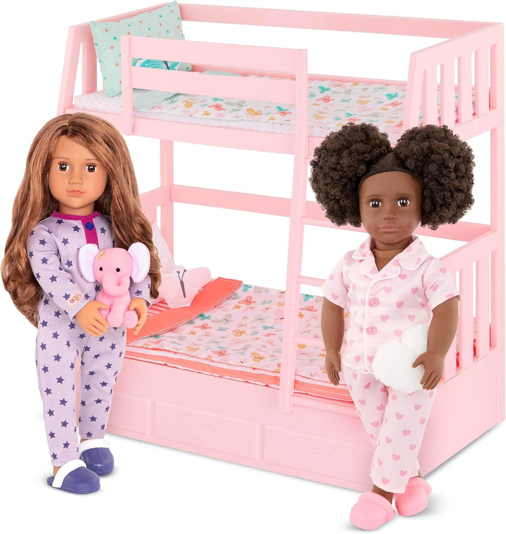 Our Generation - Maria - 46 cm-Puppe - Braune Augen & brünettes Haar - Pyjama-Strampler-Outfit - Elefant Plüschtier - Spielzeug für Kinder ab 3 Jahren