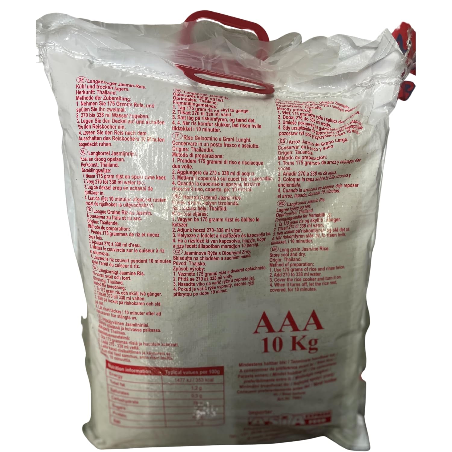 RISO ROYAL THAI - Riso a chicco lungo profumato al gelsomino - 1 x 10 kg