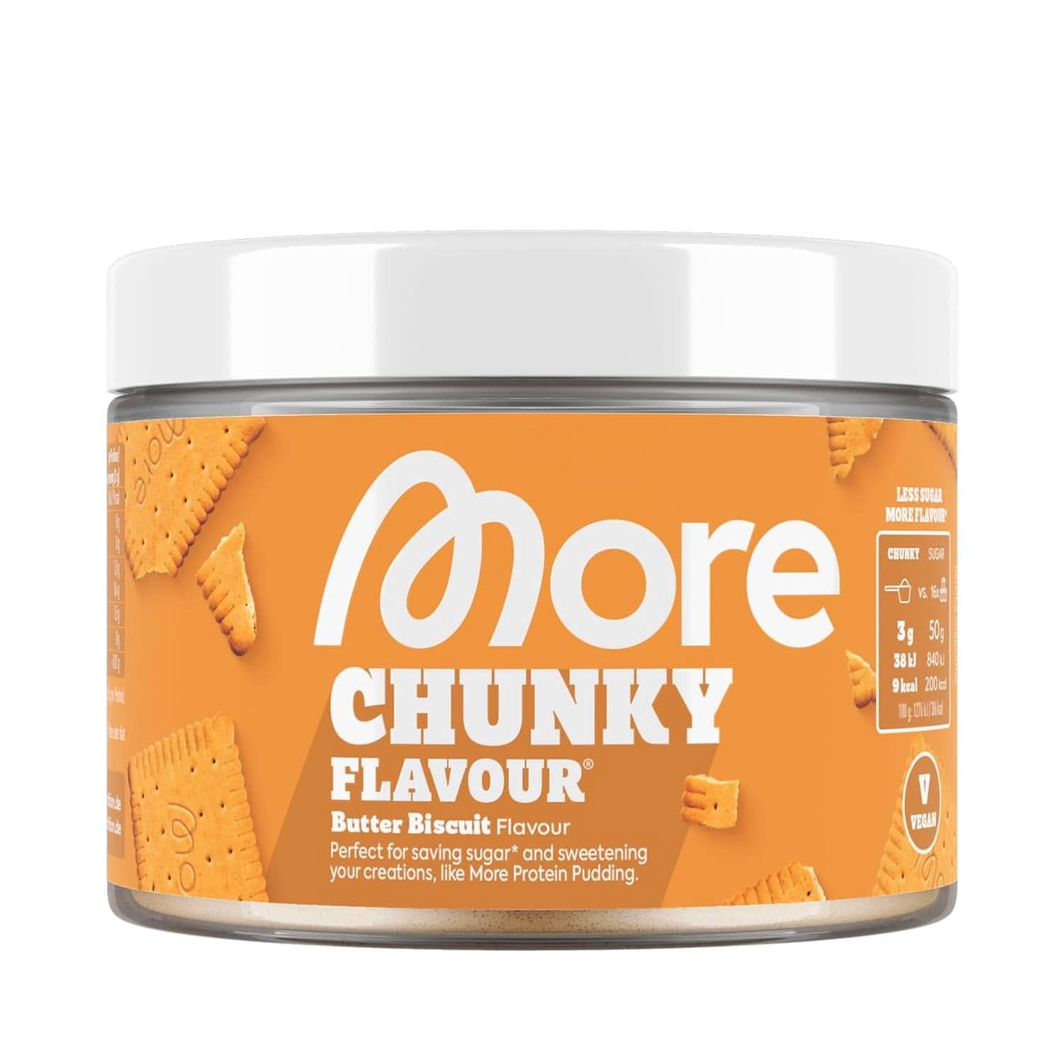 MORE Chunky Flavour, Blueberry Cheesecake, Pudră aromatizantă pentru îndulcire cu inulină și lactază, 150 grame Indulcitori Naty Shop 150 G (1Er Pack) Butterkeks