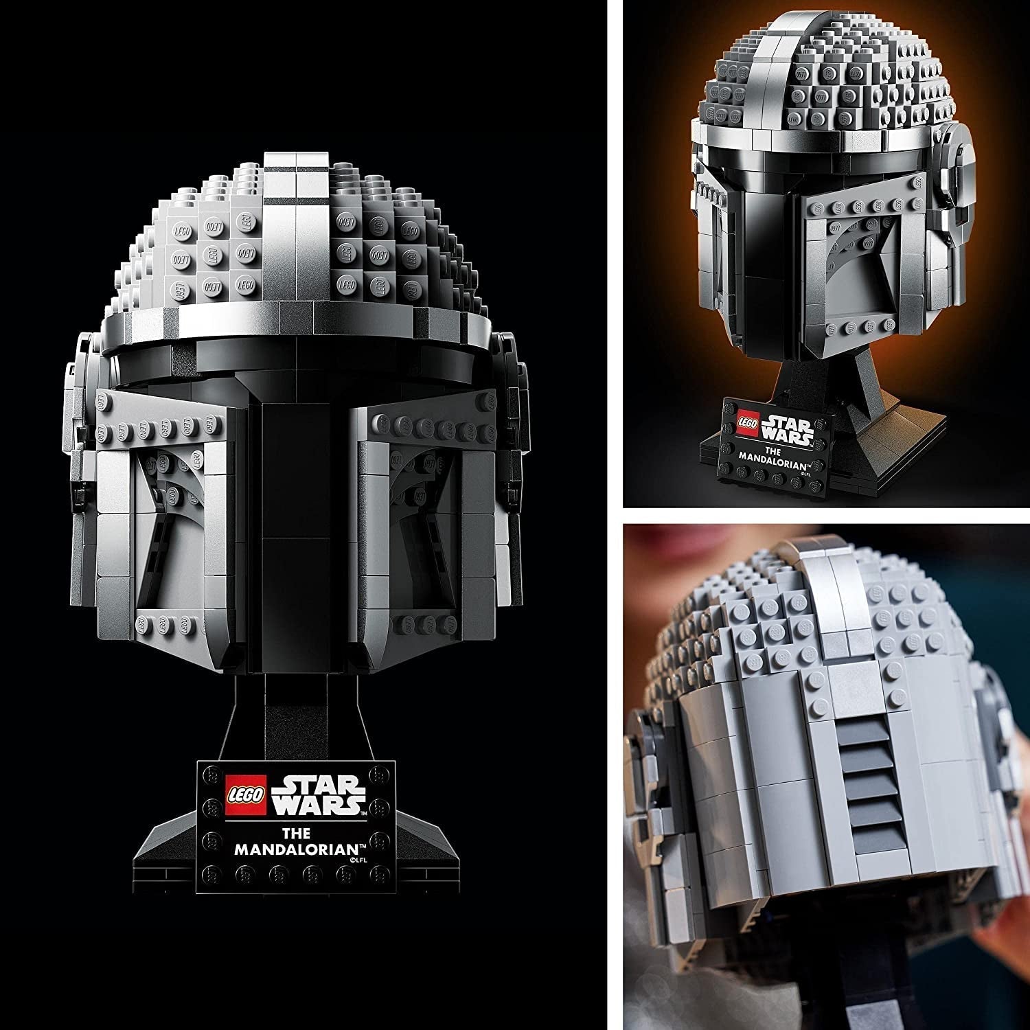 Modello di casco mandaloriano LEGO Star Wars, collezione di decorazioni per la stanza e un meraviglioso regalo per adulti, kit, uomini, donne, madre, padre, idea regalo da collezione 75328 Set di costruzione Besuche den LEGO-Store