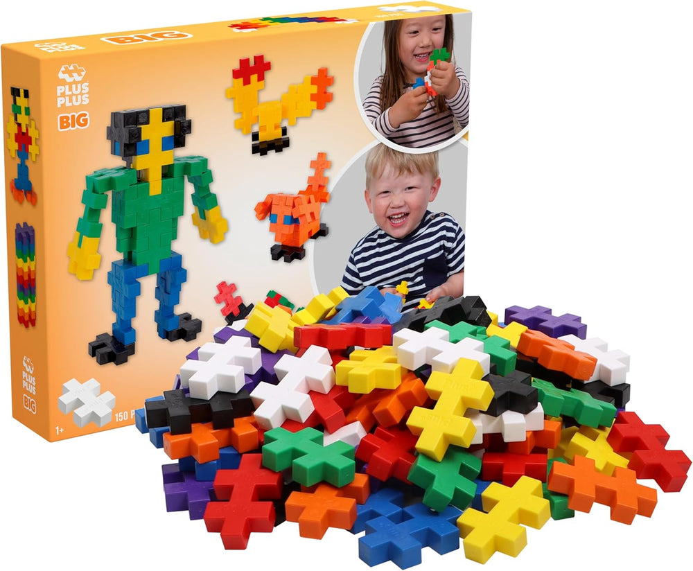 Plus-Plus 9603210 Geniales Konstruktionsspielzeug, Open Play Big Basic Mix, Bausteine-Set, 100 Teile, Mehrfarbig, Mehrfarbig