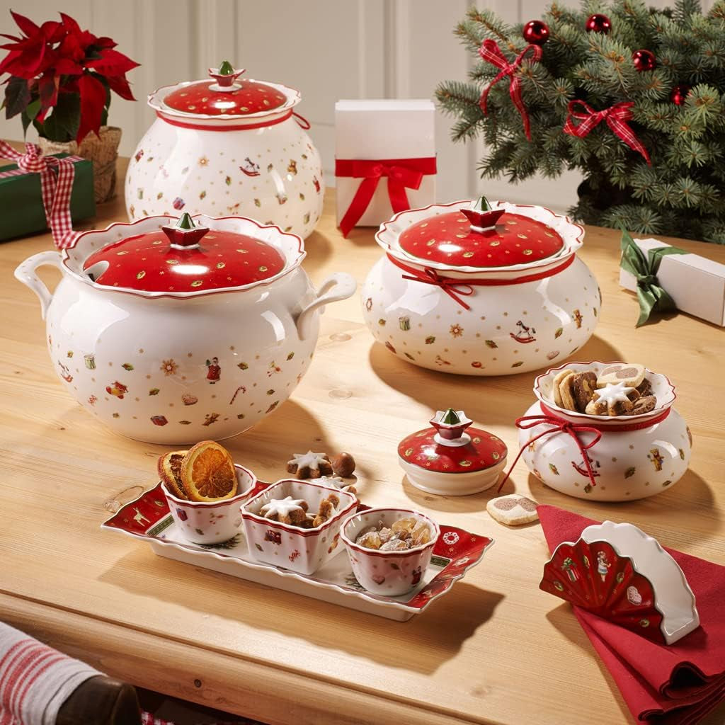 Villeroy & Boch Toy's Delight Terrine, 3 litri, porțelan premium, alb/roșu