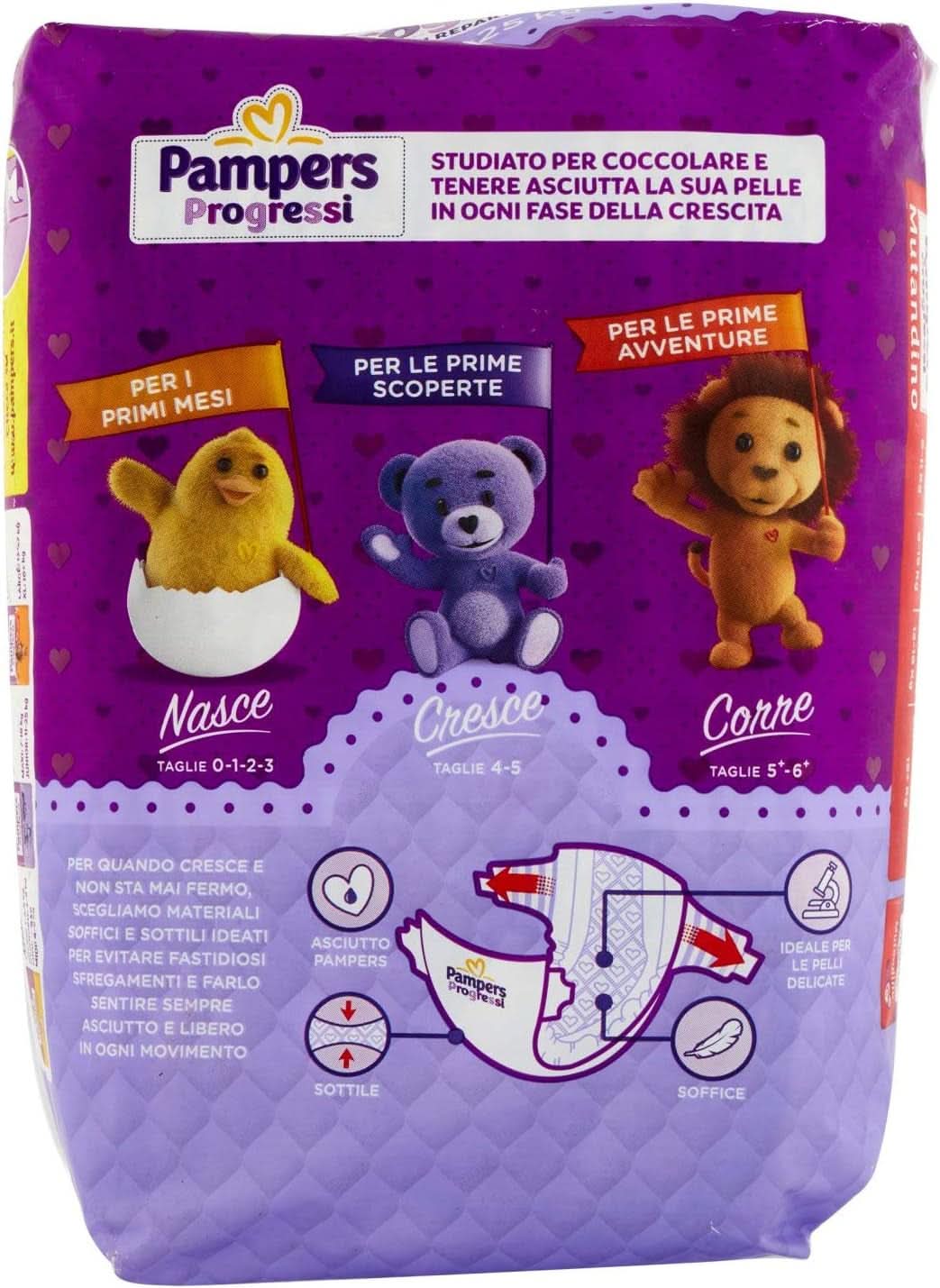 Pannolini Pampers Progressi Maxi 11-25 Kg, Taglia 5 (19Pz) Mamma e Bambino Naty Shop