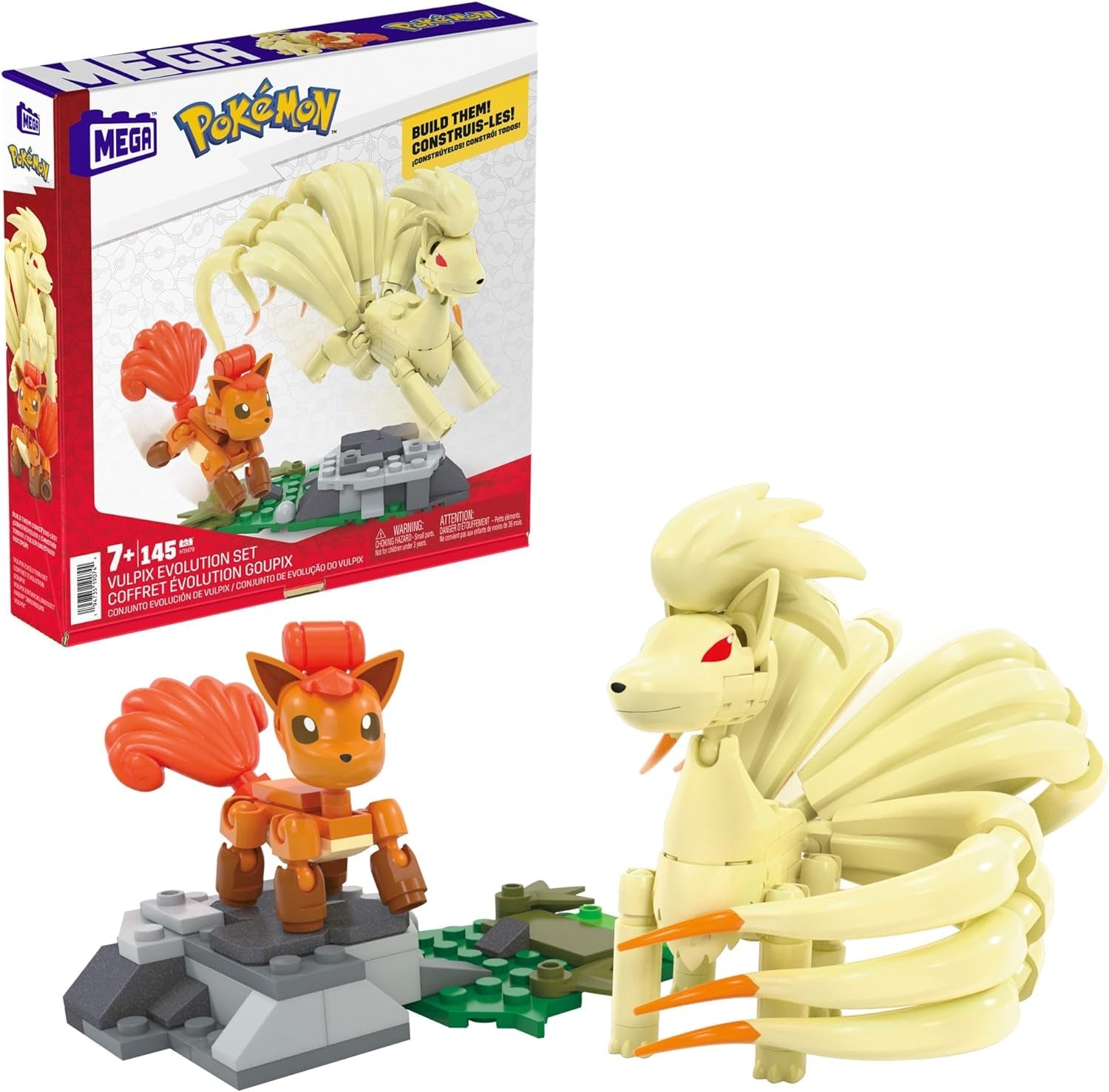 Mega Brands POKÉMON Pikachu - Evolutionsset mit Pichu, Pikachu und Raichu mit thematisch passender Umgebung und Battle-Effekt-Elementen, für Kinder ab 6 Jahren, HKT23