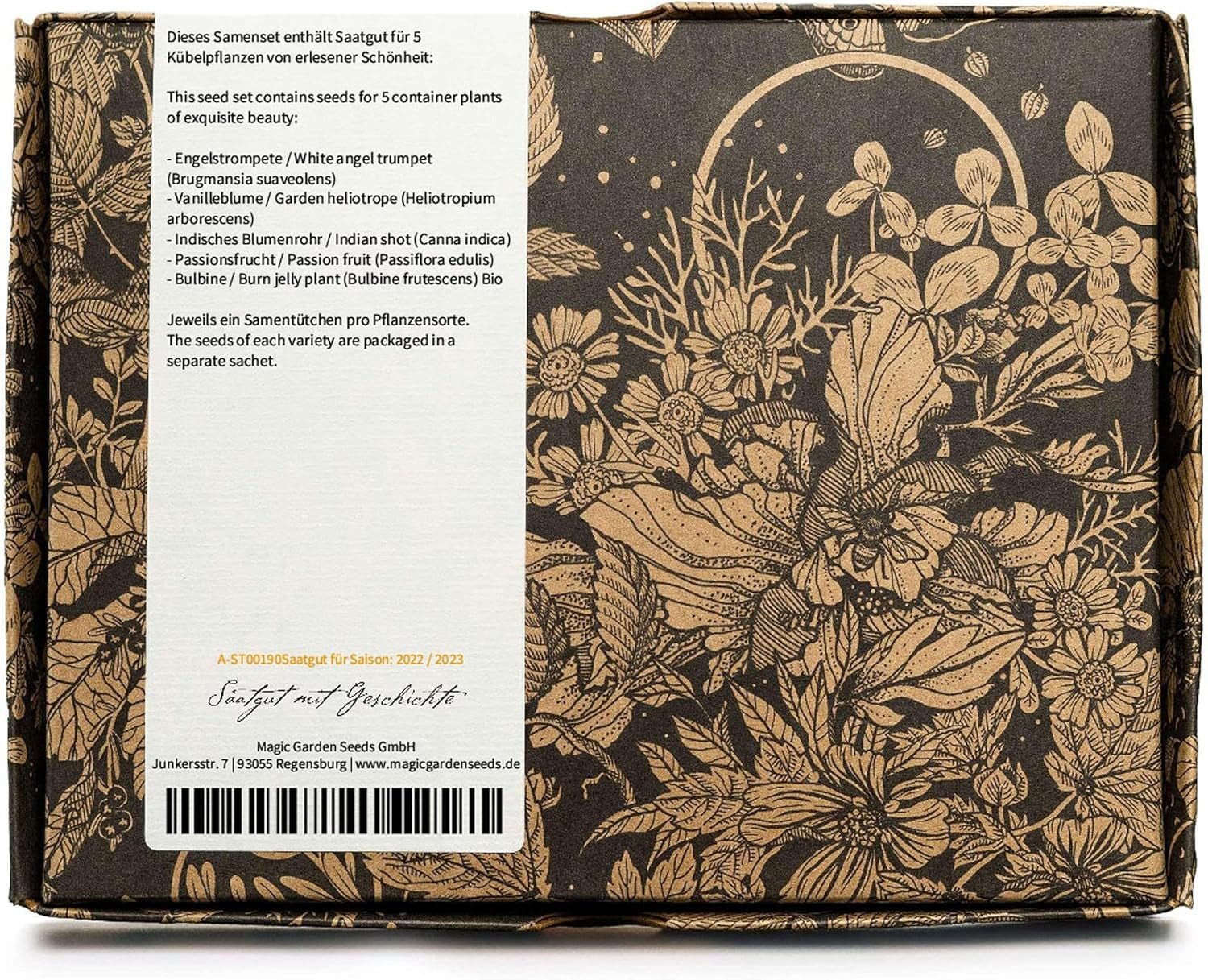 Exotische Schönheiten für Wintergarten und Terrasse - Samen-Geschenkset mit 5 Frostempfindlichen Blühpflanzen aus aller Welt