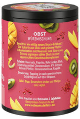 Ostmann Gewürze - Facciamo frutta piccante | Würzmischung für süßes Obst creato da Lalaleluu | scharfes Obst-Topping con peperoncino e peperoncino, leccati su mela o mango | 70 g in barra riciclabile Metalldose