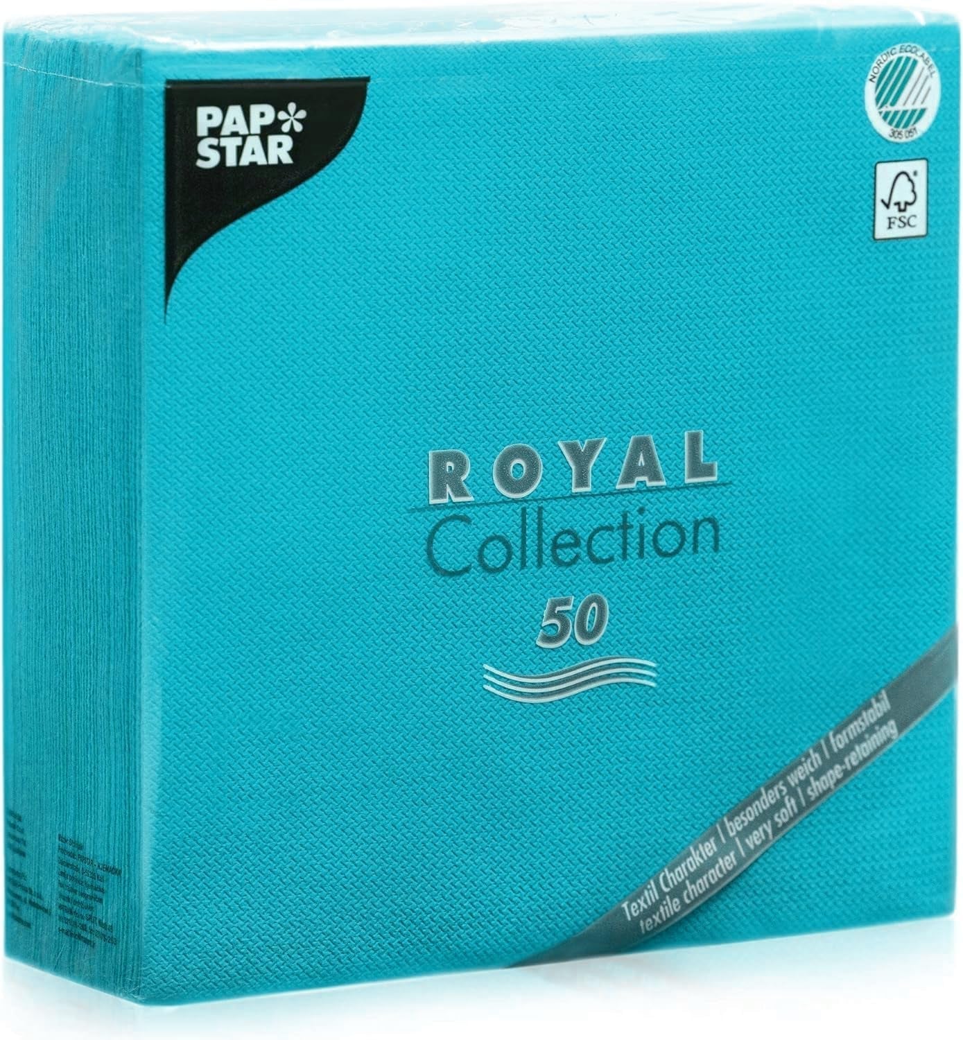 Șervețele Papstar / Șervețele Tissue Negre "Royal Collection" 40 X 40 Cm, 1/4-Fold, ideale pentru catering, gospodărie sau petreceri, #10452, 1 X 50Pack