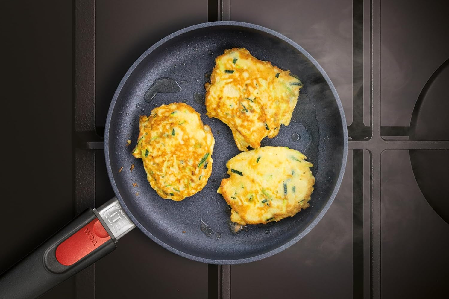 Padella piana Woll Diamond Lite - Induzione -, Ø 20 Cm, Altezza 5 Cm, Con manico removibile - Adatta a tutti i tipi di piano cottura, Fusione di alluminio, Rivestimento Antiaderente Pentole e Padelle Naty Shop