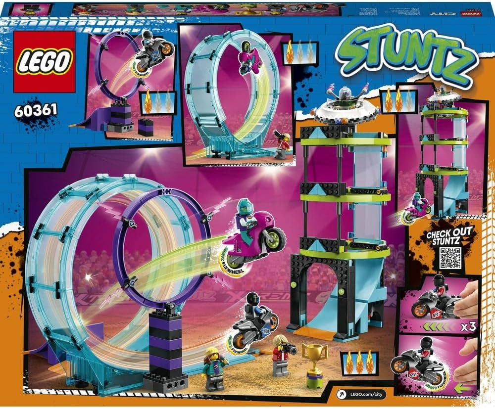 LEGO City Stuntz Ultimate Stunt Rider Challenge, 60361, acrobazie 3 in 1 per 1 o 2 giocatori, con motociclette giocattolo a 2 ruote per bambini, set 2023 Building Sets Besuche den LEGO-Store