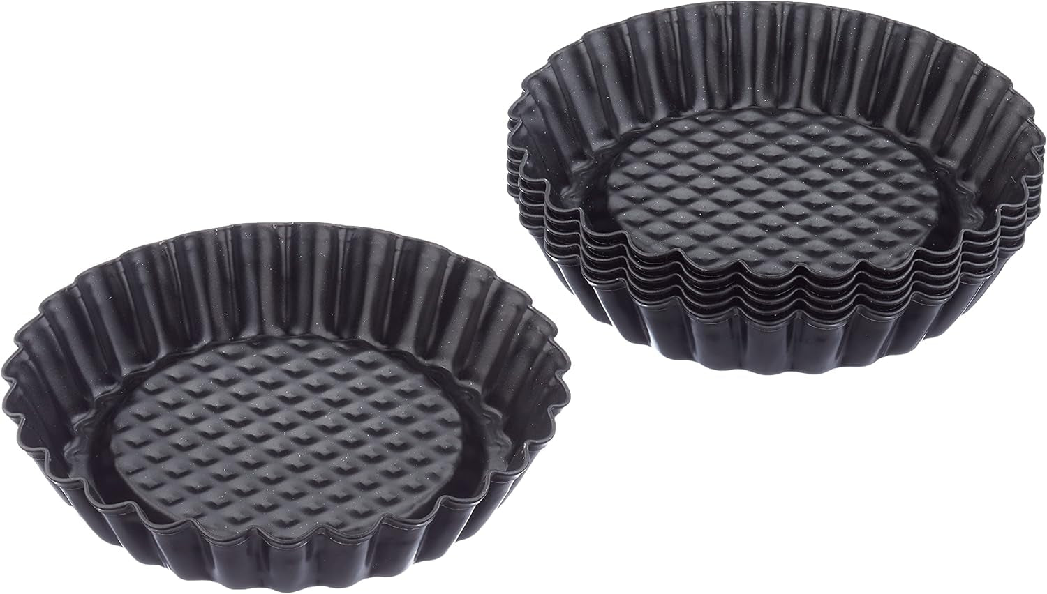 ORIGINAL KAISER Classic Obstbodenform 28 Cm, Obstkuchenform, Gleichmäßige Bräunung & Classic Mini Torteletts 6 Stück, Tartelette Förmchen 10 Cm, Tarteform Klein, Tortelettförmchen Antihaftbeschichte Stampi e vassoi Naty Shop