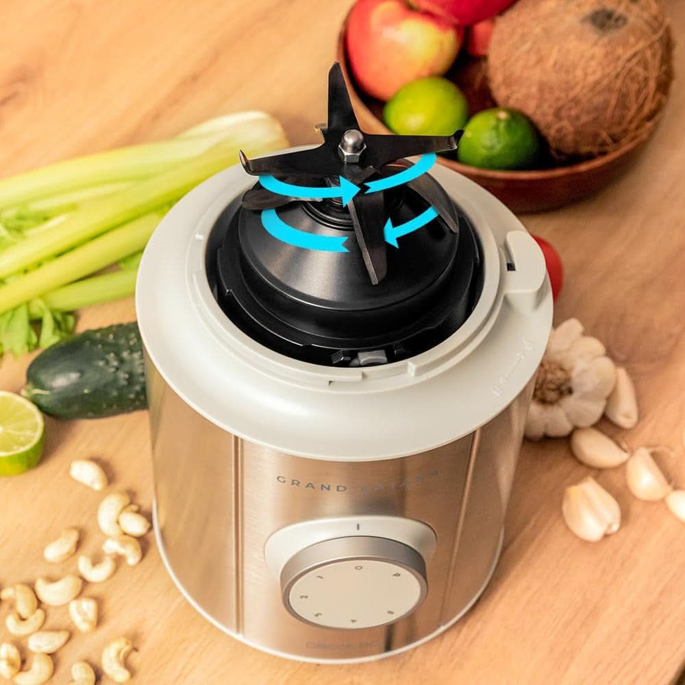 Cecotec Robot da cucina Grand Katana 2700MAX Total Destroy W. Maximalleistung 2700W, Gegenläufige Technologie, 8-Klingen-Messer Mit Schwarzer Titanbeschichtung, Thermoresistenter Krug 1.8L Mother and Child Naty Shop