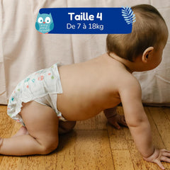 - Pannolino taglia 4 (7 – 18 kg) – per pelli sensibili – naturale e molto assorbente – a tenuta stagna per 12 ore – ohne unerwünschte Inhaltsstoffe – prodotto in Francia – 132 pannolini