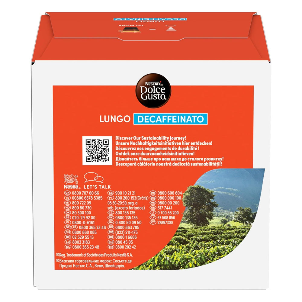NESCAFÉ DOLCE GUSTO Lungo Decaffeinato Kaffeekapseln 3er Pack (3 x 16 Kapseln)