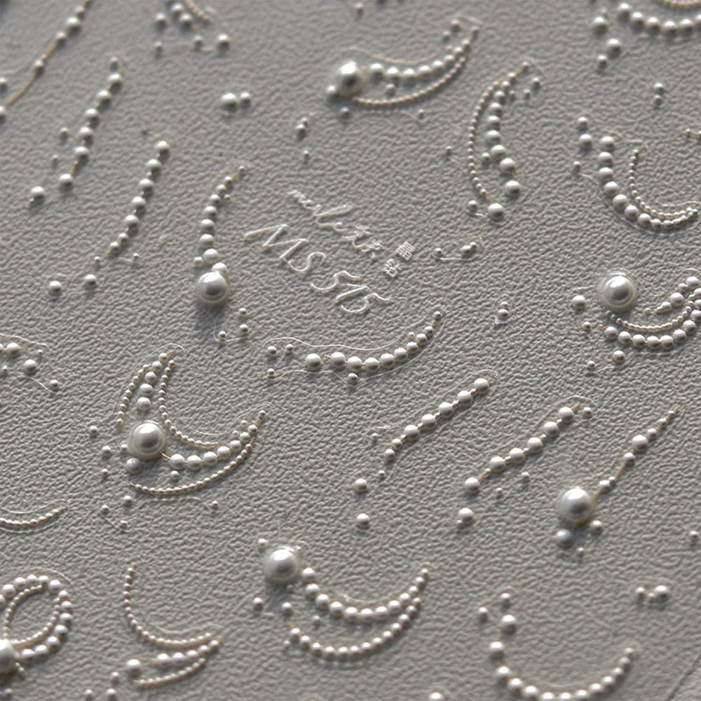 JMEOWIO 3D Nagelsticker Perlenlinie Nail Art Sticker Selbstklebend Nagelaufkleber 5D Stereoskopisch Dekoration Nageldesign Zubehör 1 Blatt