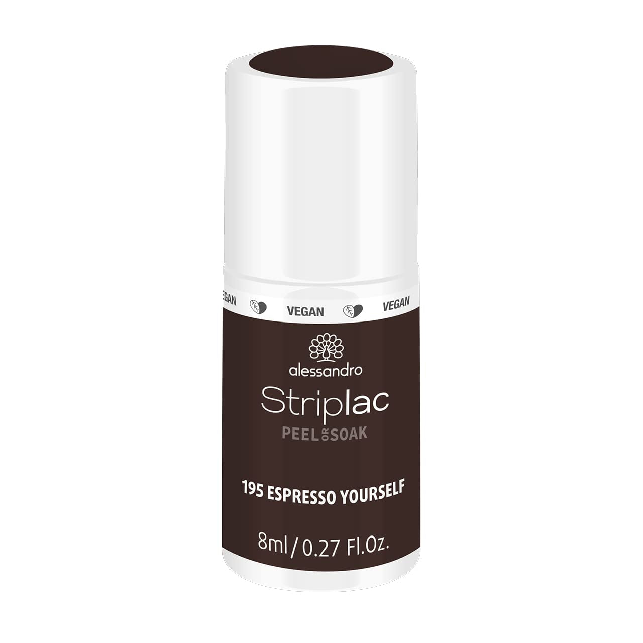 Smalto UV alessandro Striplac Midnight Black – Delicato e a lunga tenuta – Facile rimozione grazie alla tecnologia peel-off – Vegan e cruelty-free – 8 ml
