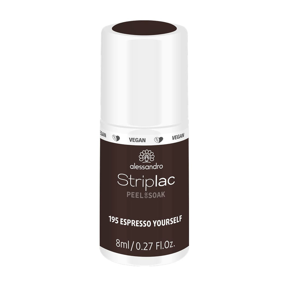 Smalto UV alessandro Striplac Midnight Black – Delicato e a lunga tenuta – Facile rimozione grazie alla tecnologia peel-off – Vegan e cruelty-free – 8 ml