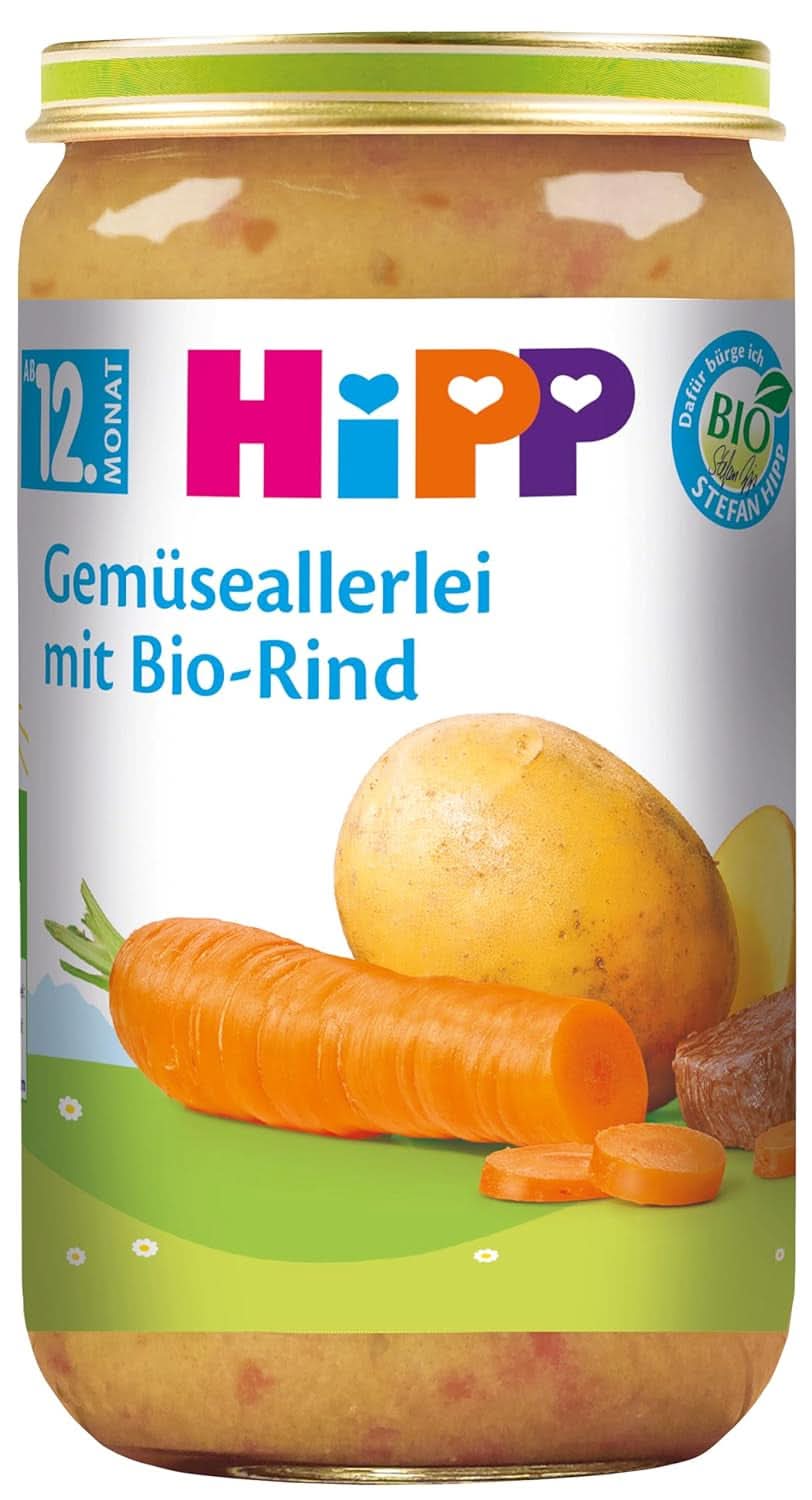 Hipp Verdure a volontà con manzo biologico, confezione da 6 (6 X 250 grammi) Mamma e Bambino Naty Shop