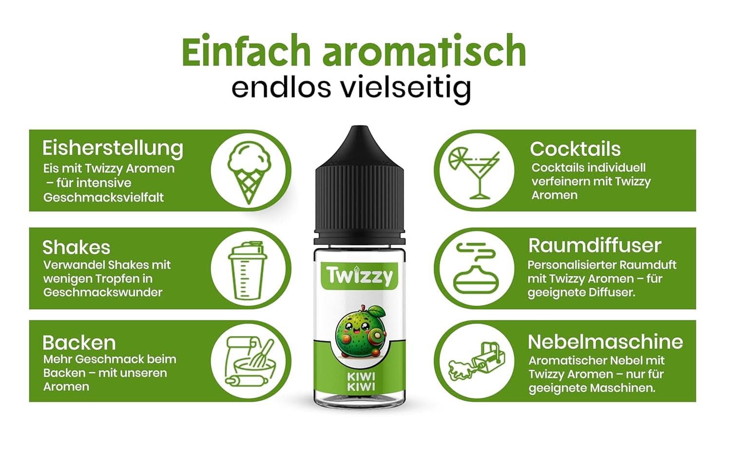 Twizzy Aroma Concentrato Kiwi, 30 ml Aromi Naty Shop