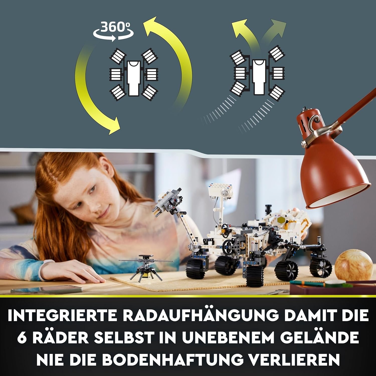 LEGO 42158 Technic NASA Mars-Rover Perserverance Weltraum Spielzeug Set mit AR-App, Wissenschafts-Spielzeug zum Bauen für Mädchen und Jungen ab 10 Jahren