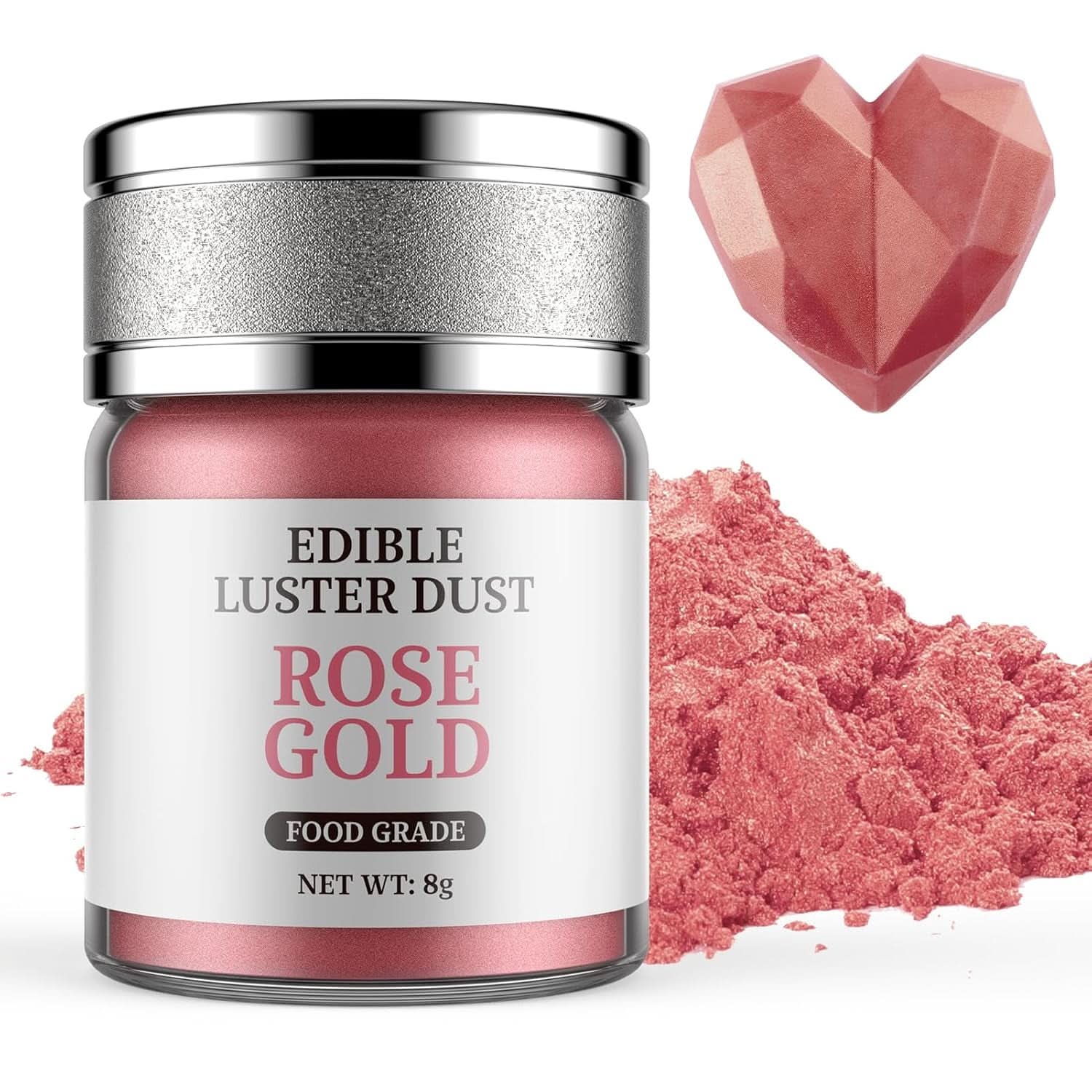 Glitter alimentari, 8 grammi Glitter Naty Shop Roségold