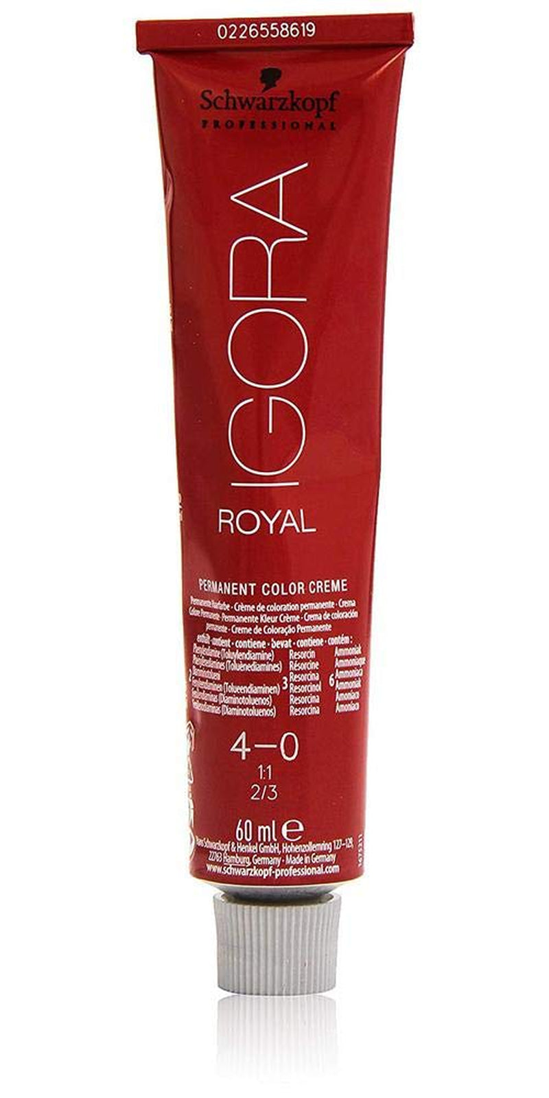 Schwarzkopf IGORA Royal Premium Hair Colour 4-0 maro mediu, 1 pachet (1 x 60 g) Vopsea pentru par Naty Shop