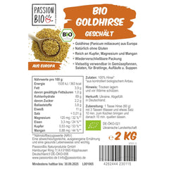 PassionBio Miglio dorato biologico 2 KG - confezione richiudibile