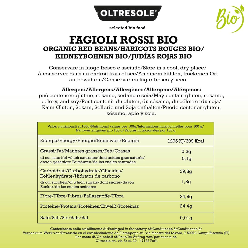 Fagioli rossi bio 1 kg, legumi secchi biologici da coltivazioni controllate, ricchi di proteine ​​e sali minerali, ideali per diete ipocaloriche, vegane e vegetariane