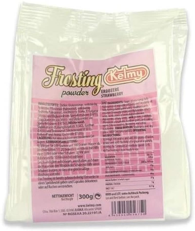 Glassa in polvere Kelmy fragole, 300 grammi Naty Shop Glasse e Decori