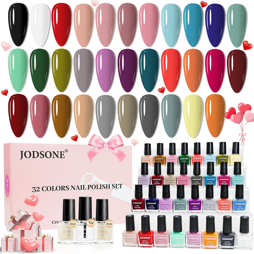 JODSONE Set di smalti per unghie da 12 pezzi Combinazione di 10 colori 2 mani di base e top coat Smalto per unghie ad asciugatura rapida per dilettanti e principianti