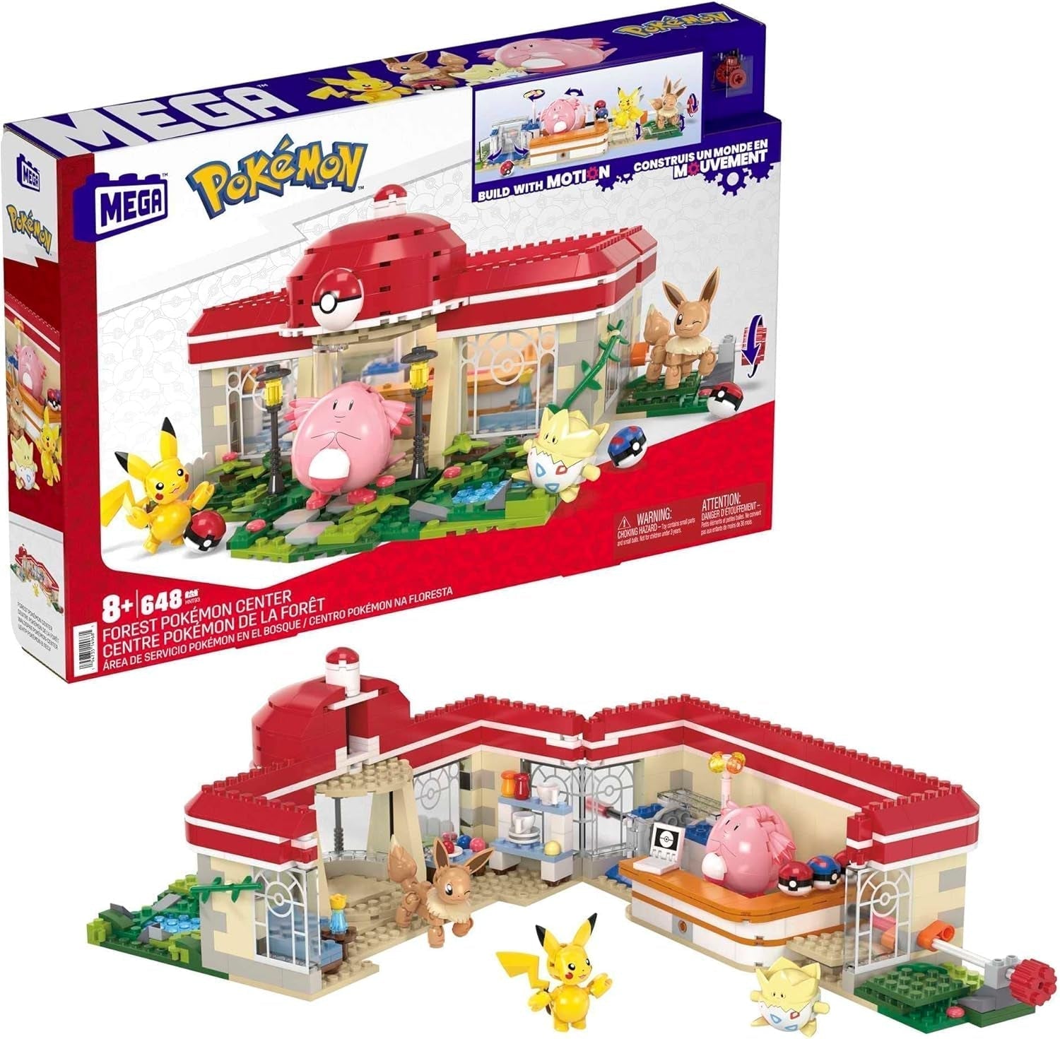 MEGA Pokémon Action Figure Giocattolo da Costruire, Arena di Allenamento da 1101 Pezzi, Gioco di Combattimento e 5 Figure Mobili per Bambini, HWR82 Action Figures Naty Shop Building Set