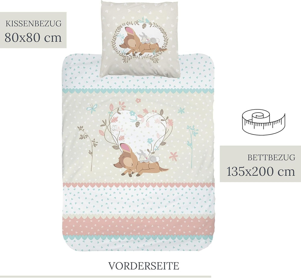 Biancheria da letto per bambine, Bambi, 100% cotone Biancheria da letto per bambine Naty Shop