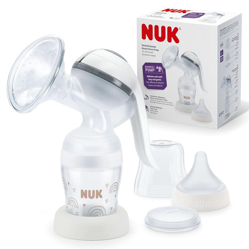 Set per tiralatte manuale NUK, morbido cuscino in silicone, 2 biberon perfettamente combinati, 150 ml Accessori per alimenti e allattamento Bebe Naty Shop Handmilchpumpe