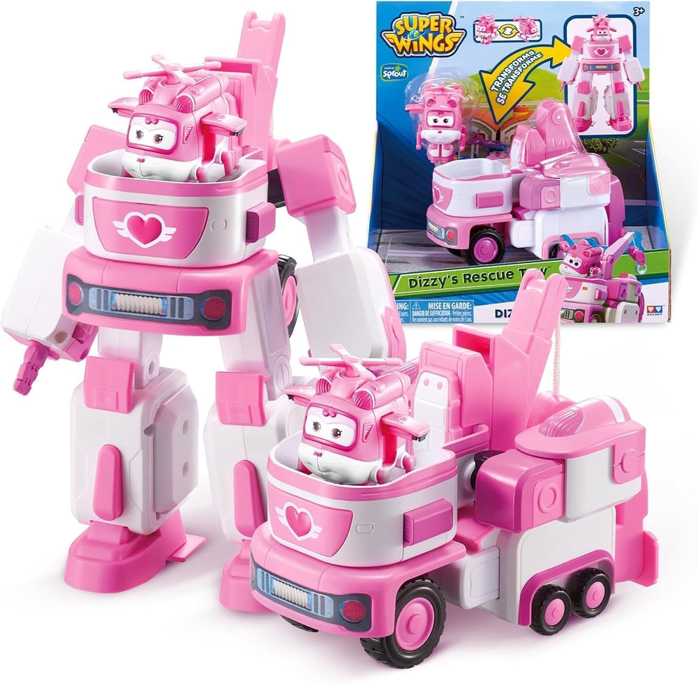SUPER WINGS - VEICOLO ROBOT CONVERTIBILE "PAUL'S CRUISER" 18 Cm + 1 FIGURA 5 Cm - Macchinina e aereo Transform-A-Bots della serie animata - Giocattoli per bambini dai 3 anni Action figures Naty Shop Dizzy's life line
