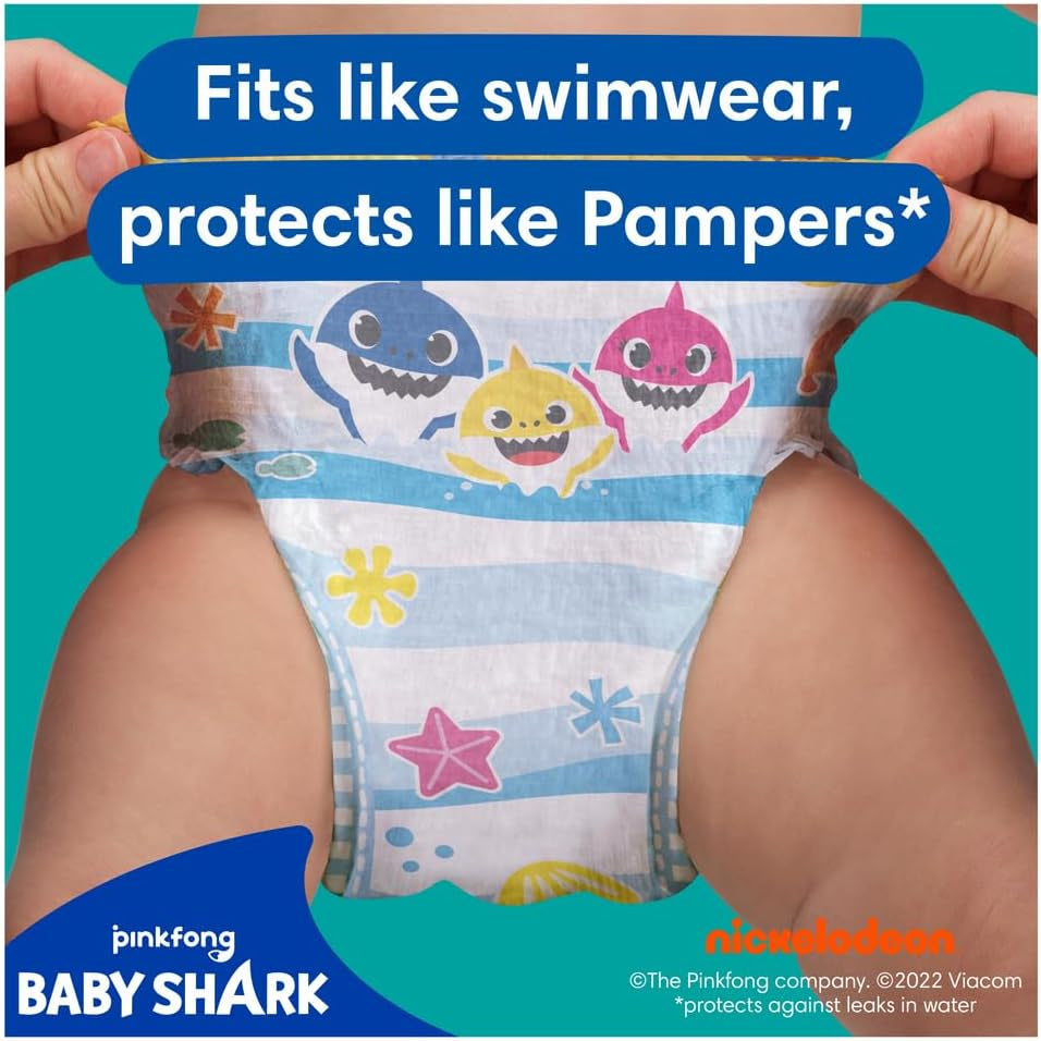 Pampers (vecchia versione), pantaloncini da bagno usa e getta Splashers - Taglia 5/6 (14 kg+) - Scatola da 8 confezioni da 10