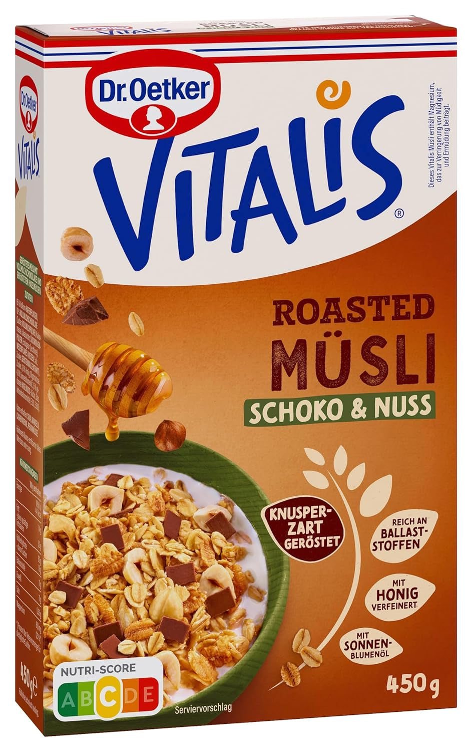 Dr. Oetker Vitalis Muesli Tostato con Mirtilli Rossi e Semi di Zucca: Muesli Tostato con Mirtilli Rossi Secchi, Confezione da 8 (8 x 501g)
