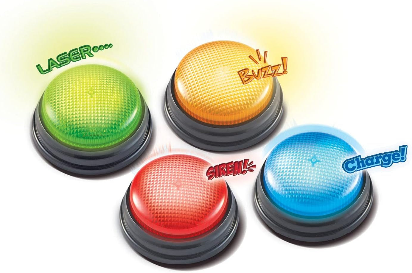 Learning Resources Light & Sound Buzzer jocuri educaționale de la 3 ani Jucărie de întrebări pentru copii cu 4 sunete diferite pentru serile de jocuri și sălile de clasă Jucarii Bebe Naty Shop