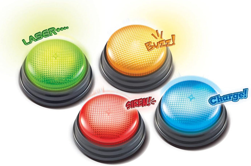 Learning Resources Light & Sound Buzzer jocuri educaționale de la 3 ani Jucărie de întrebări pentru copii cu 4 sunete diferite pentru serile de jocuri și sălile de clasă Jucarii Bebe Naty Shop