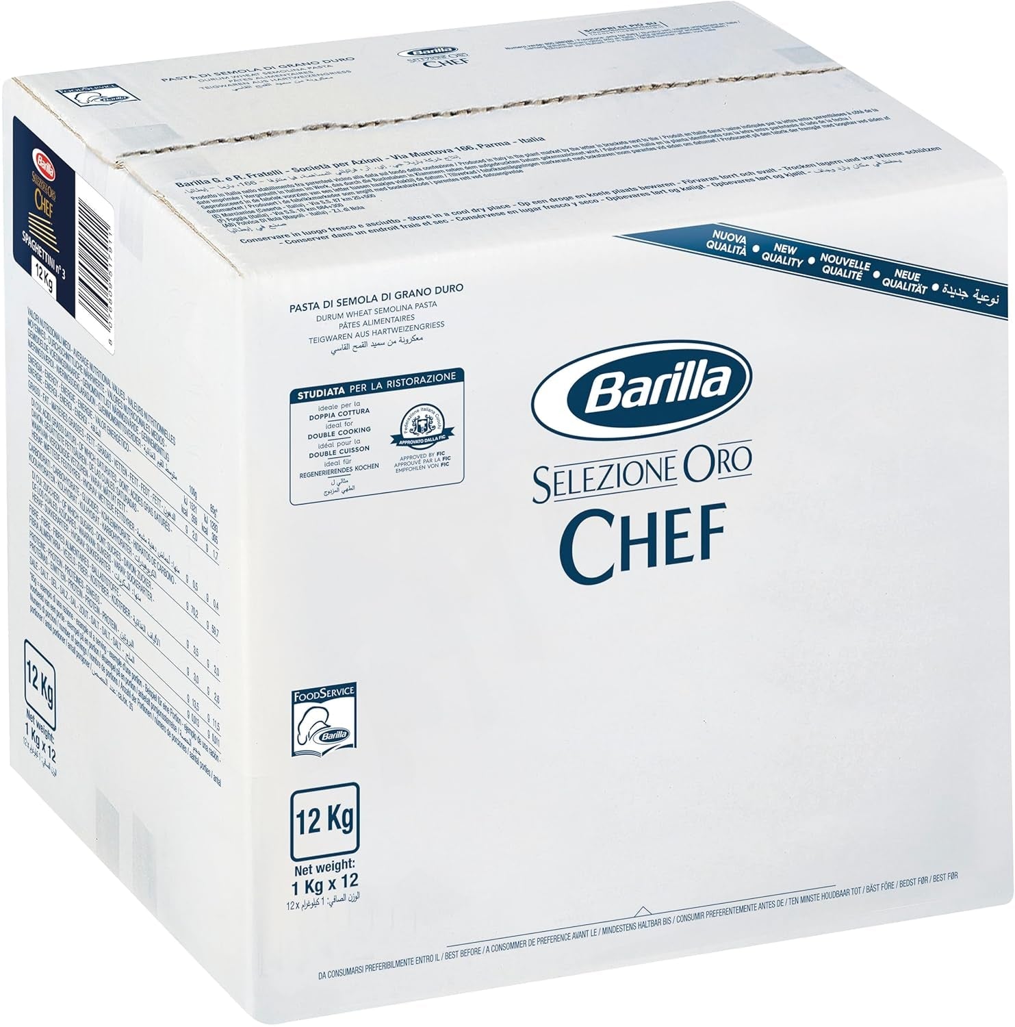 Barilla Selezione Oro Chef Spaghettini n. 3, pachet de 12 (12 x 1kg)