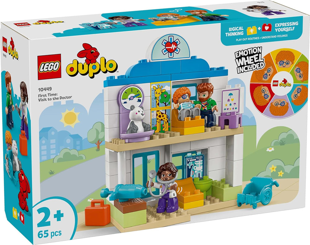 LEGO DUPLO Town Prima visita dal dottore, Giocattolo da costruzione, Set da gioco per promuovere le abilità motorie complesse, Regalo per bambini dai 2 anni in su, Giocattolo educativo, Gioco di ruolo in ospedale 10449 Set da costruzione Besuche den LEGO-Store