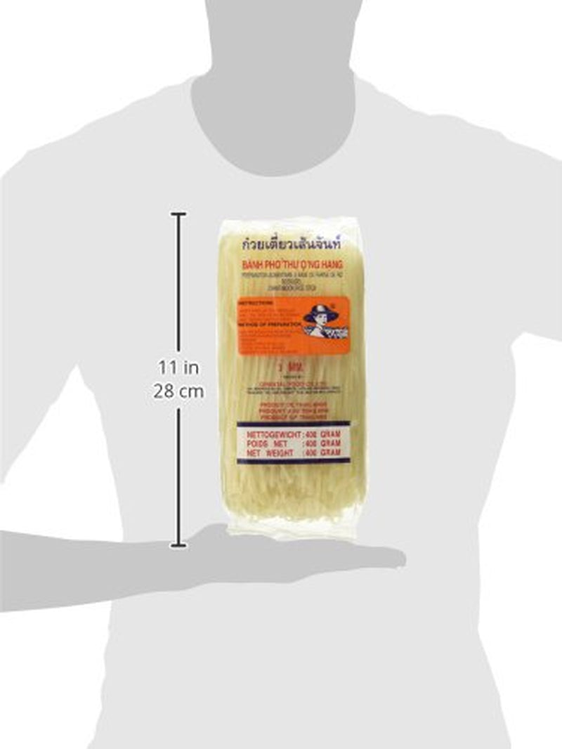 Spaghetti di riso - Spaghetti tailandesi con nastro di riso larghi 3 mm, a base di farina di riso - 17 x 400 g