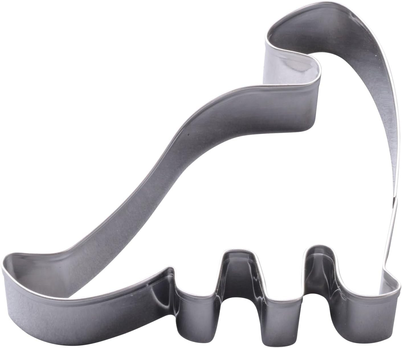 Set de forme de biscuiți Zenker cu dinozauri din oțel inoxidabil, 4 piese – Perfect pentru sesiuni creative de copt cu copiii, lavabil în mașina de spălat vase, design modern cu dinozauri, argintiu