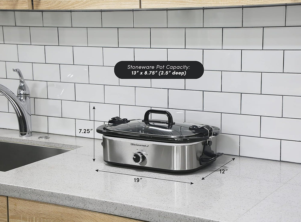MST-5240SS Pentola a cottura lenta, 3,3 litri, Pentola a cottura lenta in acciaio inossidabile Naty Shop