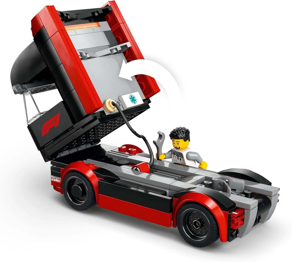 LEGO City Transporter F1 con auto da corsa F1 RB20 e AMR24 - Transporter di macchinine giocattolo per i team di Formula 1 Red Bull e Aston Martin - Incl. 5 minifigure - Regalo per ragazzi e ragazze dagli 8 anni in su 60445 Set da costruzione Besuche den LEGO-Store